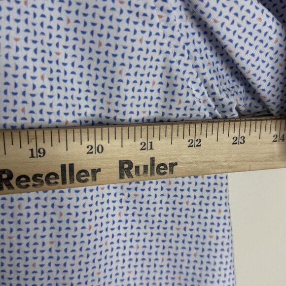 Peter Millar Polo Shirt Mens Large Blue Sailboat Microprint Summer Comfort Golf - Picture 8 of 10